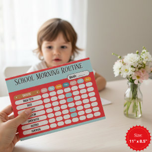 Daily Routine Checklist for Kids Morning & School Notepad