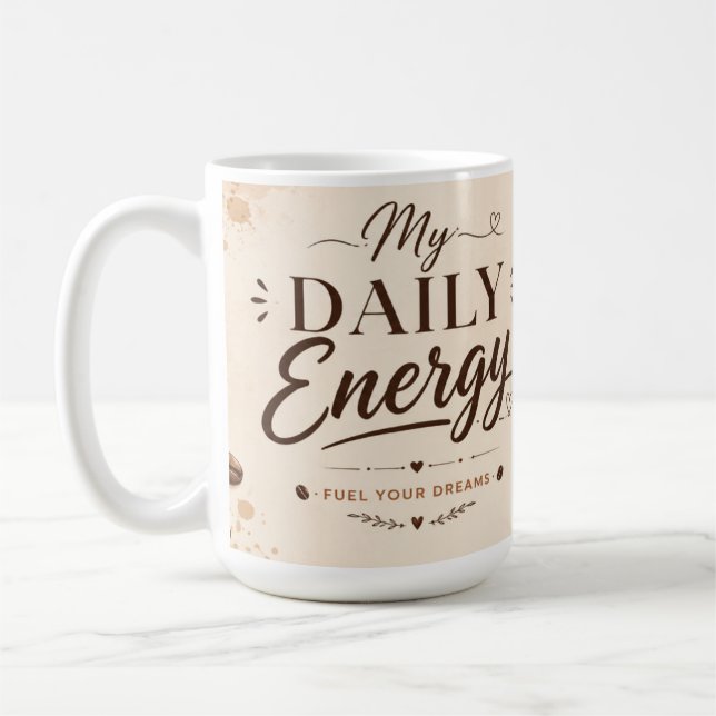 Daily routine motivational coffee mug. mug (Left)