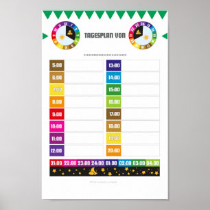 Daily routines for children from 4 poster