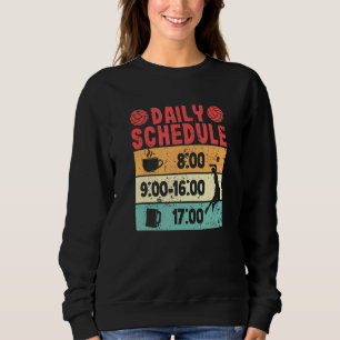 Daily Schedule Beach Volleyball Player Team Coach Sweatshirt