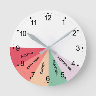 Daily Schedule Colours Round Clock