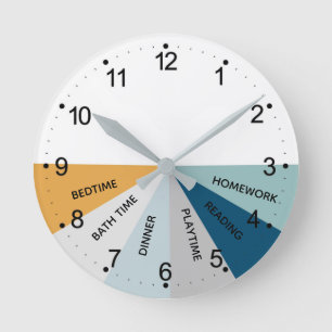 Daily Schedule Colours Round Clock
