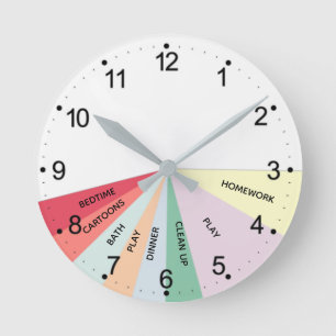 Daily Schedule Colours Round Clock