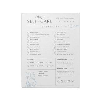 Daily Self-Care Checklist Notepad