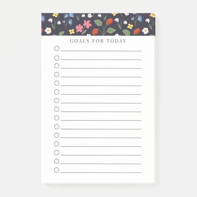 Daily to do list, Priorities list Strawberries Post-it Notes (Front)