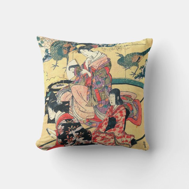 Daimyo Mansion 1801 Throw Pillow (Front)