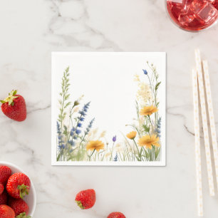 Dainty Beauty: Willowy Wildflower And Grasses, Napkin