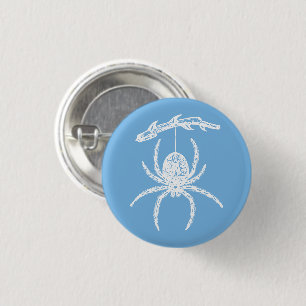 Dainty Blue Spider 1 Inch Round Button