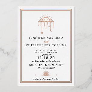 Dainty Celestial with Details Wedding Invitation