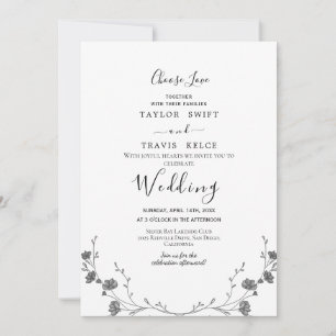 Dainty Choose Love Wedding Invitation