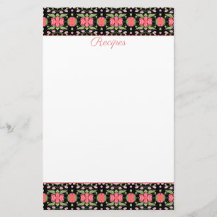 Dainty Coral Floral Stationery