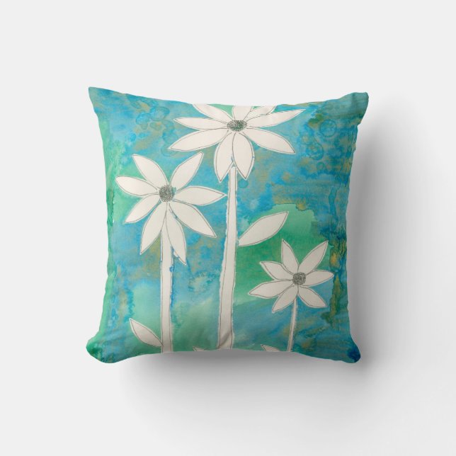 Dainty Daisies II Throw Pillow (Front)