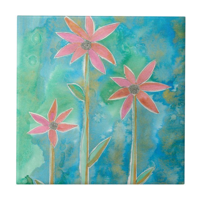 Dainty Daisies III Tile (Front)
