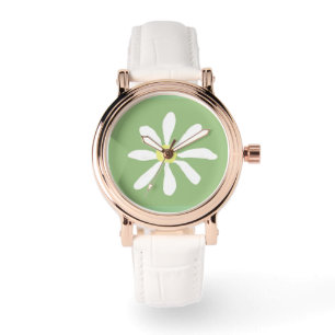 Dainty Daisy Watch (Sage Green & White)
