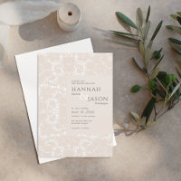 Dainty de dentelle noire Élégante Invitation
