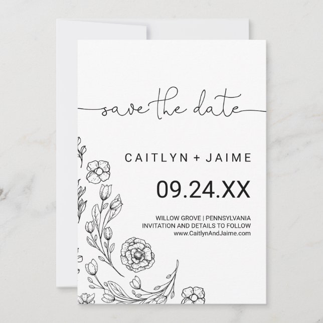 Dainty Elegance Enregistrer la carte Date (Devant)