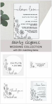 Dainty Elegance Wedding Invitation Collection