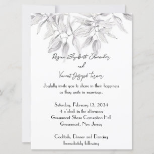 Dainty et élégante invitation de mariage