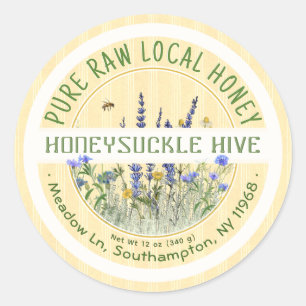 Dainty Fleur sauvage Miel Étiquette Pure Raw Local