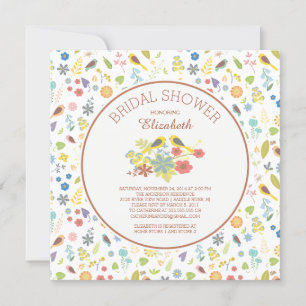 Dainty Floral Inséparable Invitations de douche nu