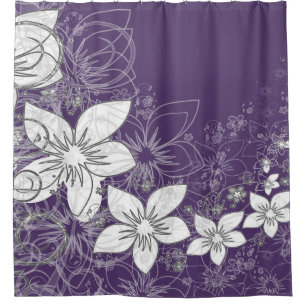 Dainty Floral Scroll on Plum 