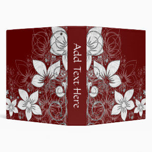 Dainty Floral Scroll on Red Binder