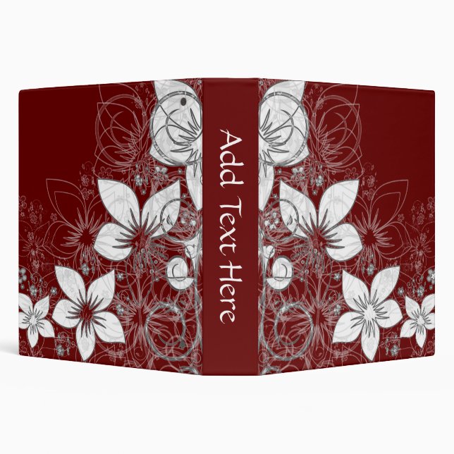 Dainty Floral Scroll on Red Binder (Background)