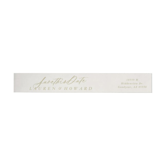 dainty floral spring wedding save the date wrap around label (Individual)