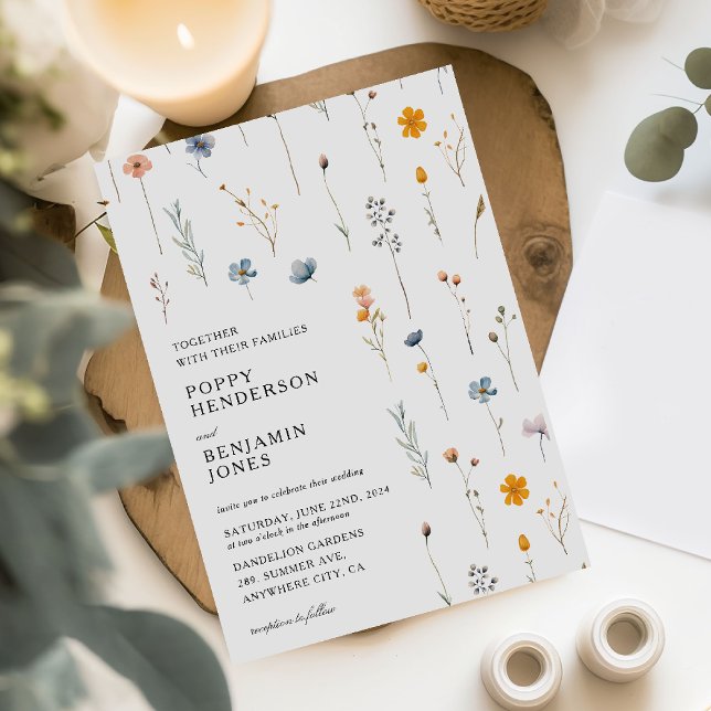 Dainty Floral Wildflower Wedding Invitation (Creator Uploaded)