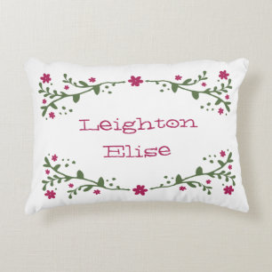 Dainty Florals Personalized Decorative Pillow