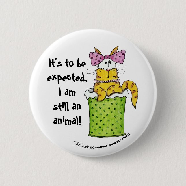 Dainty Garbage Kitty 2 Inch Round Button (Front)