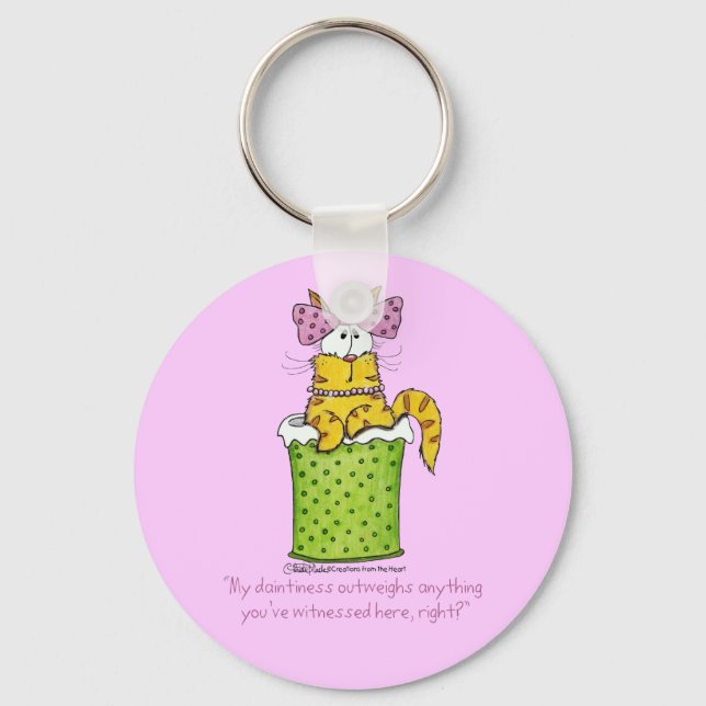 Dainty Garbage Kitty Keychain (Front)
