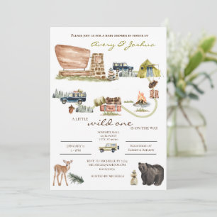 Dainty invitation Baby shower du Parc National