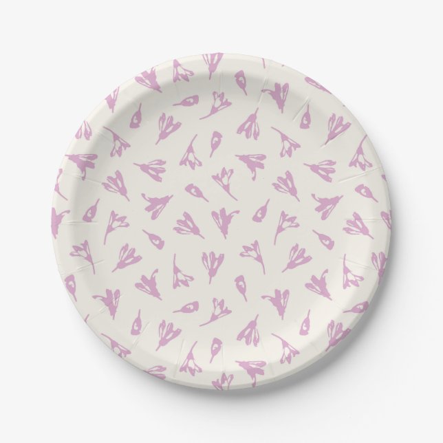 Dainty Lavender Flower Buds Paper Plate (Front)