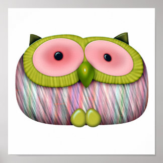 dainty mustard owl poster