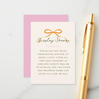 Dainty Orange Bow Baby Display Shower