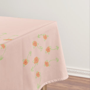 Dainty Peach Floral Tablecloth