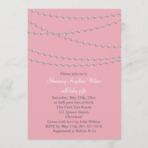 Dainty Pearls Baby Shower Invitation (pink)