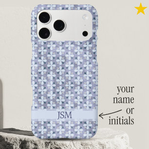 Dainty Periwinkle Flowers Dots Pattern Custom Name