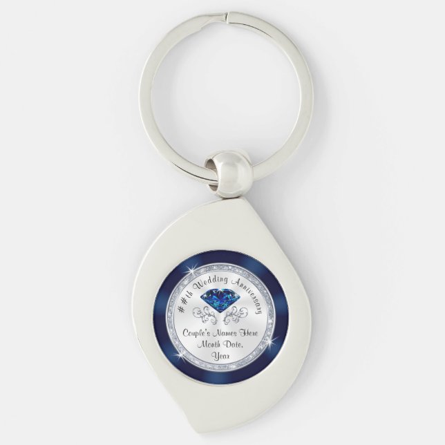 Dainty Personalized Anniversary Keychains for Her (Front)