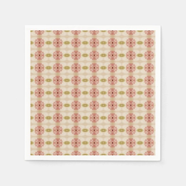 Dainty Pink Floral Patterned Napkin (Front)