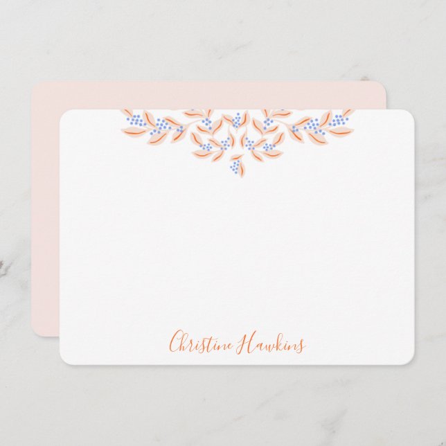 Dainty Pretty Blush Pink Watercolor Personalized Card (Front/Back)