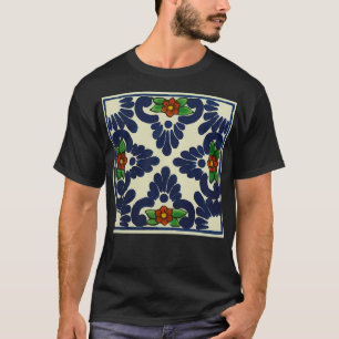 Dainty red flowers rustic hand painted mexican dec T-Shirt