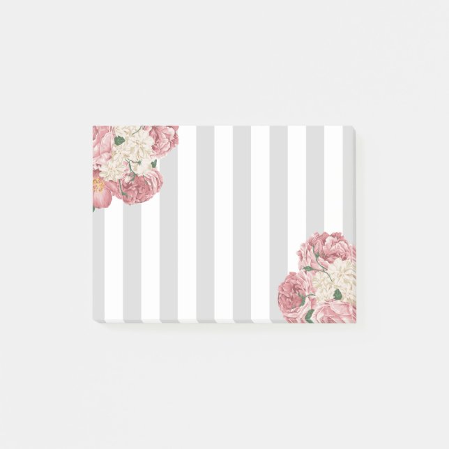 Dainty, Rose and Stripes Post-it Notes (Front)