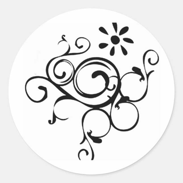Dainty Vine Classic Round Sticker (Front)