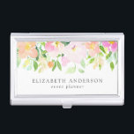 Dainty Watercolor Flowers | Pastel Floral Business Card Holder<br><div class="desc">Whimsical and feminine business card holder featuring pastel watercolor flowers. This business card holder is perfect for design,  events,  florist and photography 
businesses.</div>