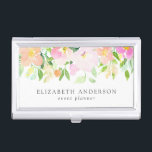 Dainty Watercolor Flowers | Pastel Floral Business Card Holder<br><div class="desc">Whimsical and feminine business card holder featuring pastel watercolor flowers. This business card holder is perfect for design,  events,  florist and photography 
businesses.</div>
