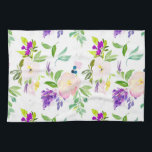 Dainty Watercolor Flowers | Peonies and Wisterias Kitchen Towel<br><div class="desc">Colourful and feminine kitchen towel featuring watercolor blush peonies and purple wisterias. This will be perfect for accent to any kitchen.</div>
