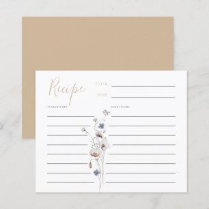 Dainty Wildflower Soft Tan Recipe Card