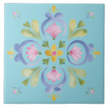 Dainty Yellow Flower Unique Tile<br><div class="desc">With a dainty floral design these tiles are a unique addition to kitchen or bathroom backsplashes.</div>